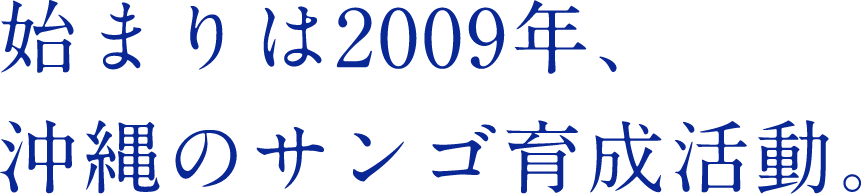 始まりは2009年、沖縄のサンゴ育成活動。