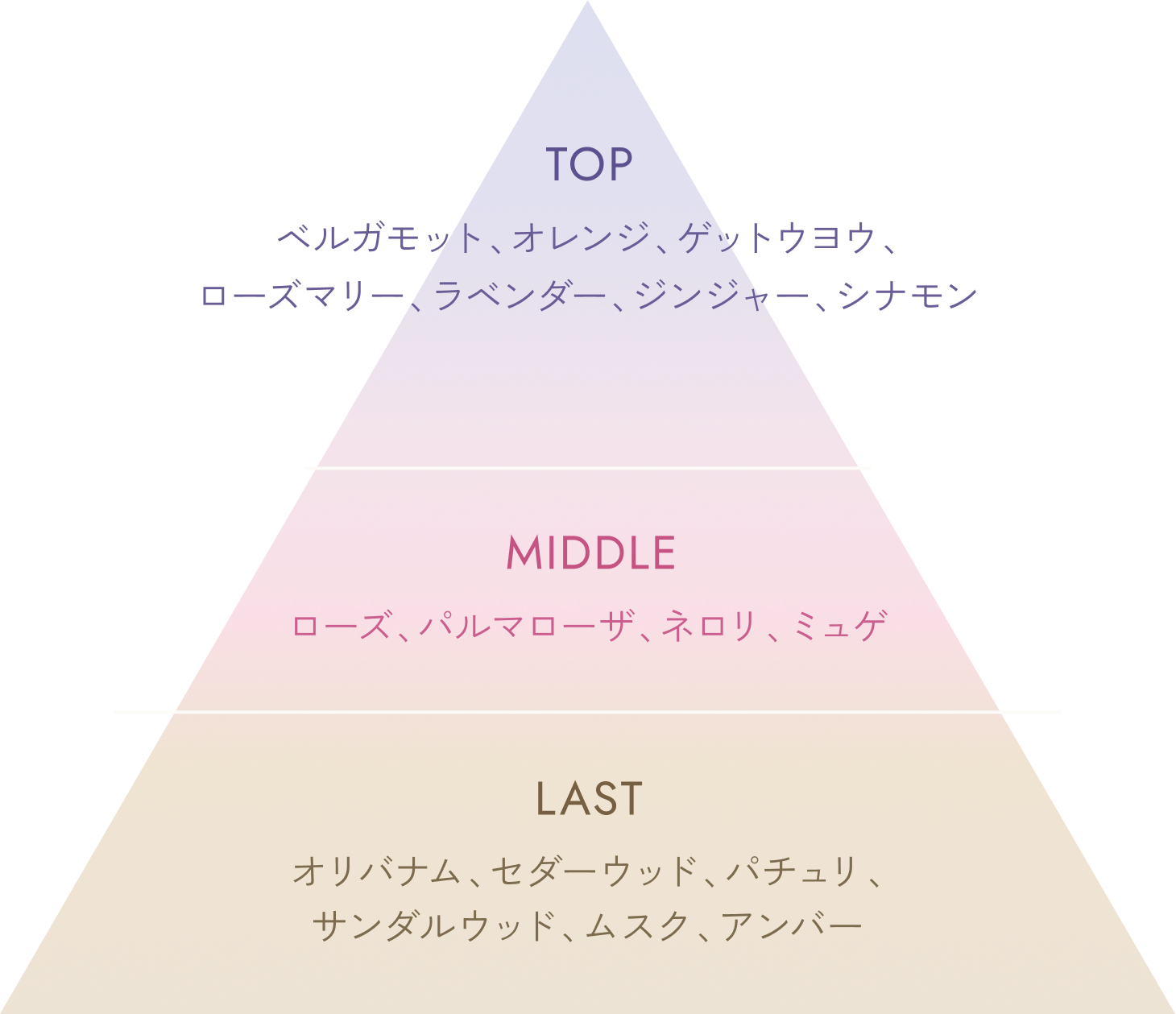 香りの構成 TOP MIDDLE LAST