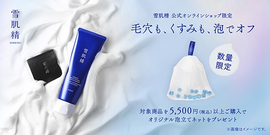対象商品を5,500円(税込)以上ご購入でオリジナル泡立てネットをプレゼント