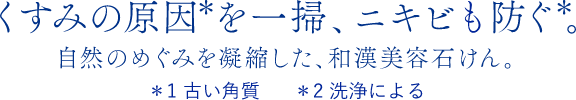 雪肌精 くすみの原因※を一掃、ニキビも防ぐ*。自然のめぐみを凝縮した、和漢美容石けん。